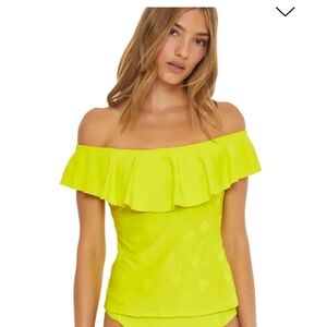 TRINA TURK SIZE 12 NWT Sway Bandeau Palm Tree Tankini Top